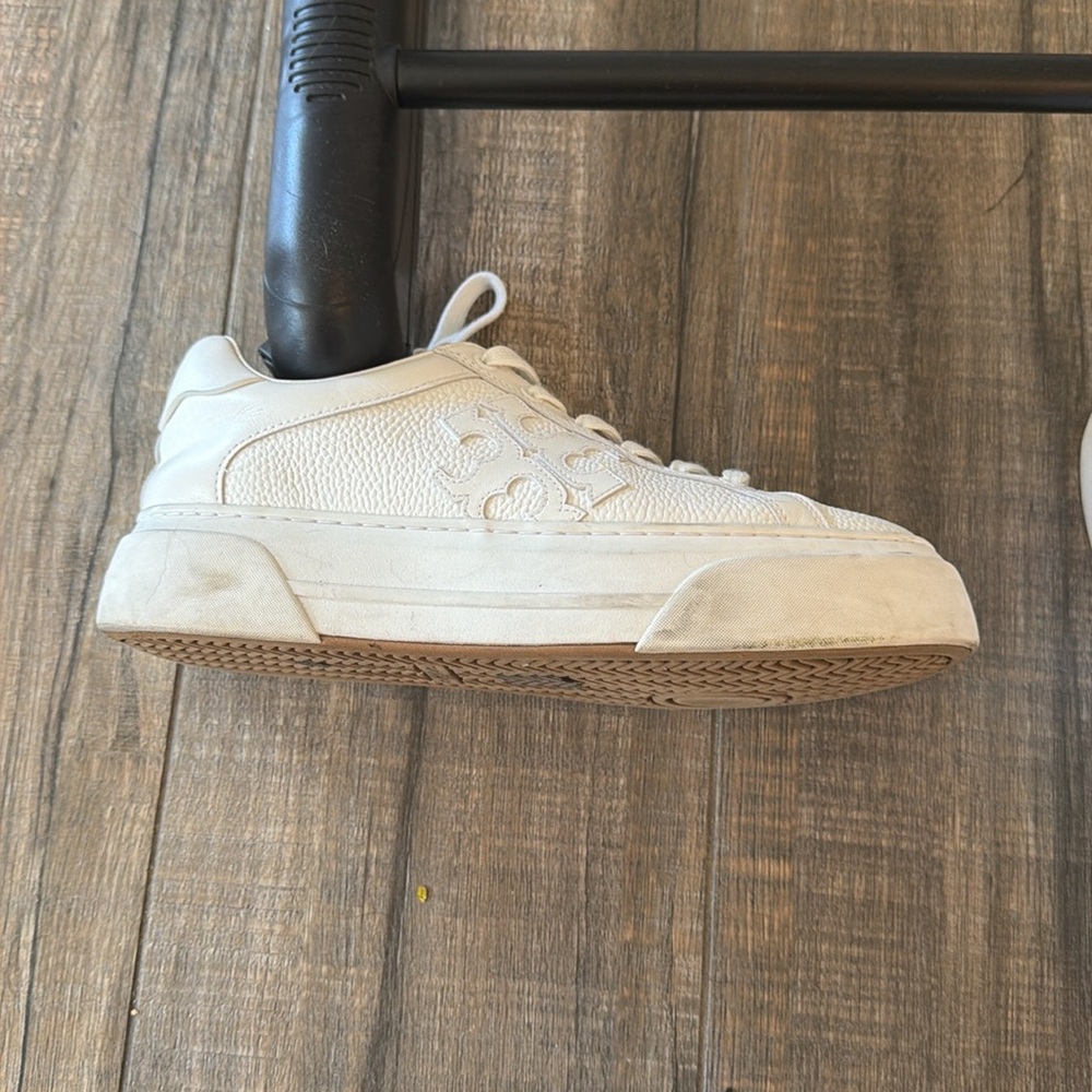 Tory Burch White Leather Sneakers - Picture 2 of 5
